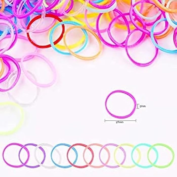 300 Pieces Colored Rubber Bands for Hair Ponytails - Image 2